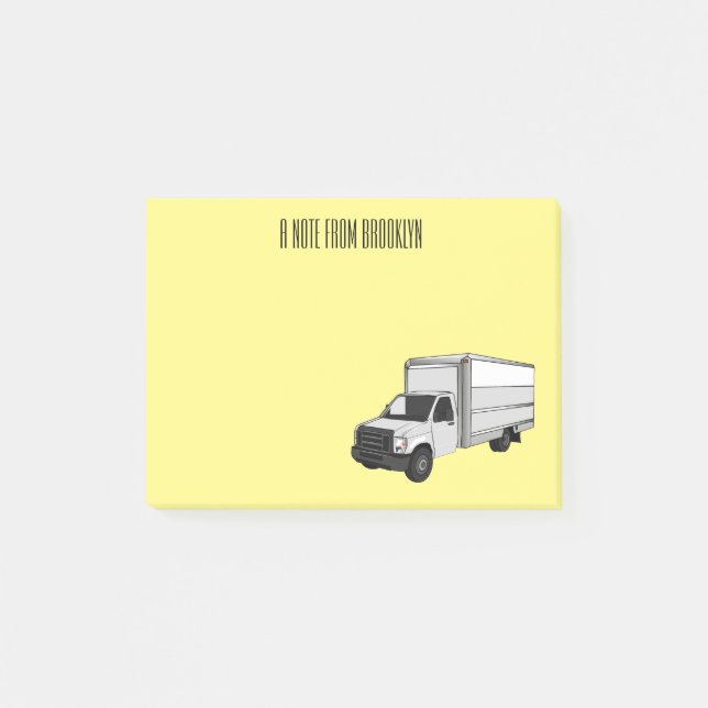 Post-it® Illustration de la caricature du camion-boîte (Devant)
