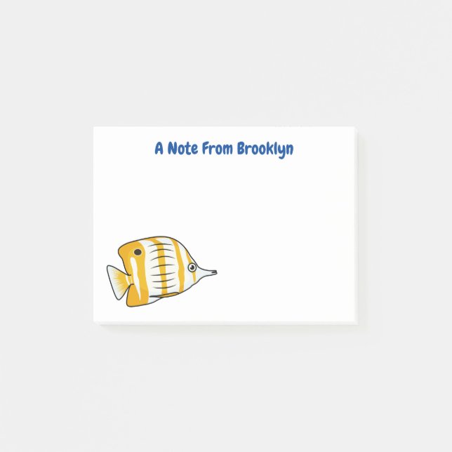 Post-it® Illustration de la caricature du poisson papillon  (Devant)