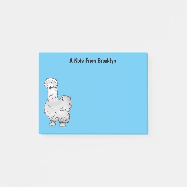 Post-it® Illustration de la caricature du poulet Silkie (Devant)