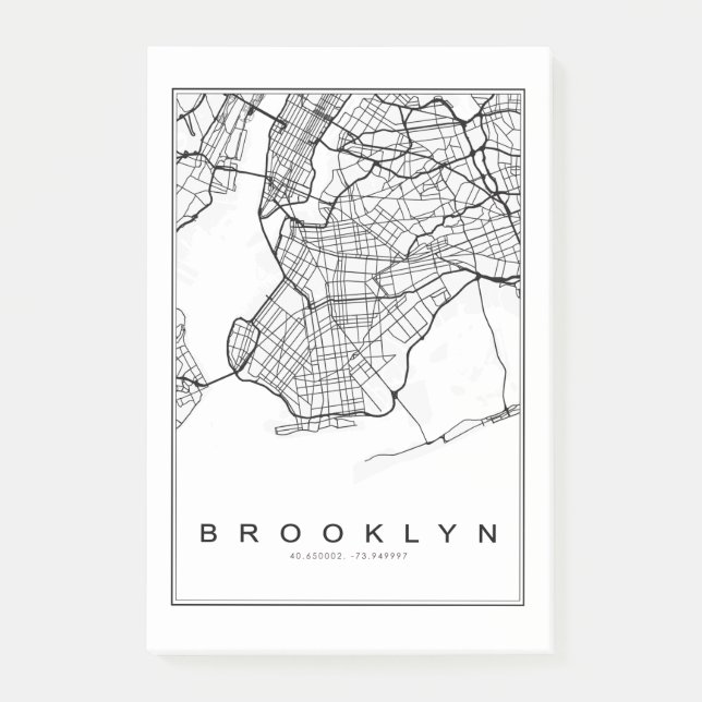 Post-it® Illustration de la carte de Brooklyn (Devant)
