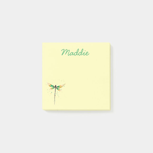 Post-it® Illustration de l'aquarelle mignonne du libellule (Devant)