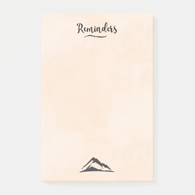 Post-it® Illustration de montagne en noir - Rappels (Devant)