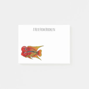 Post-it® Illustration de poisson cichlidé Flowerhorn de sty