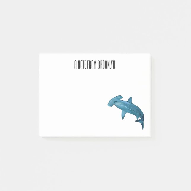 Post-it® Illustration de requin marteau (Devant)