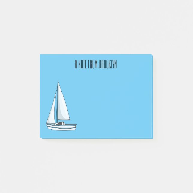 Post-it® Illustration de voilier (Devant)