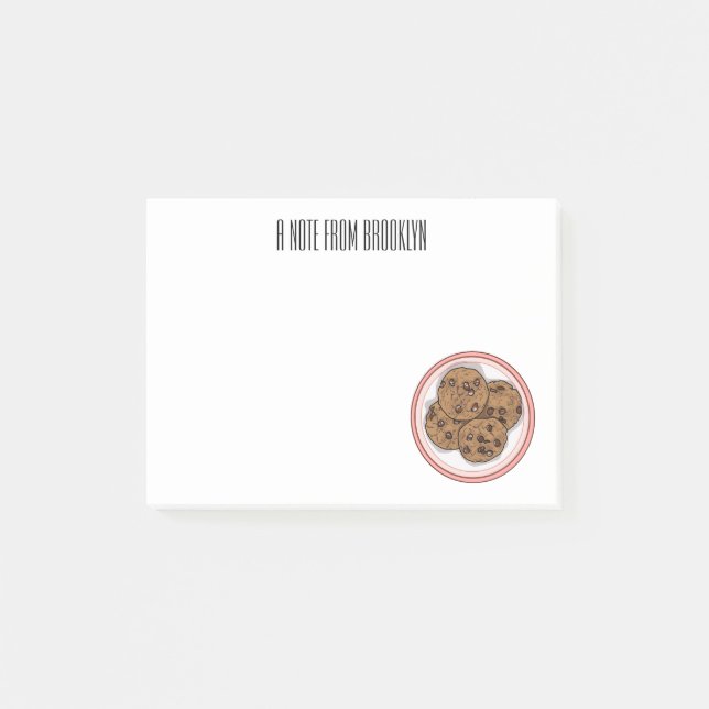 Post-it® Illustration du cookie de puce à chocolat (Devant)