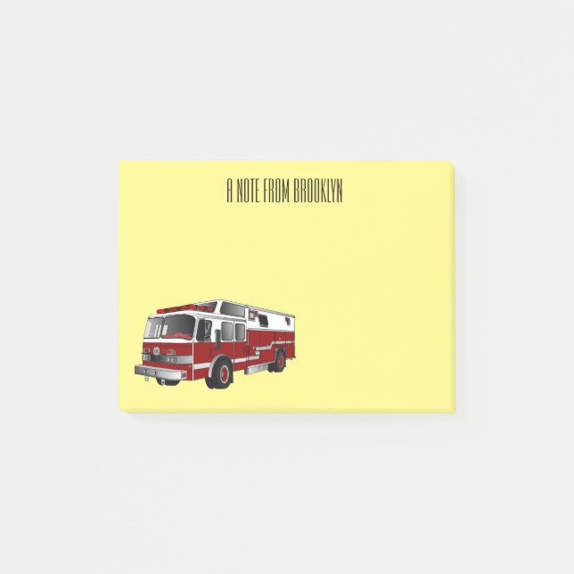 Post-it® Illustration du moteur à incendie (Devant)