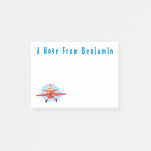 Post-it® Illustration d'un avion rouge volant mignon