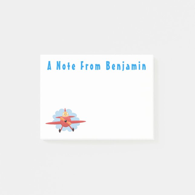 Post-it® Illustration d'un avion rouge volant mignon (Devant)