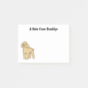 Post-it® Illustration d'un caniche brun joyeux