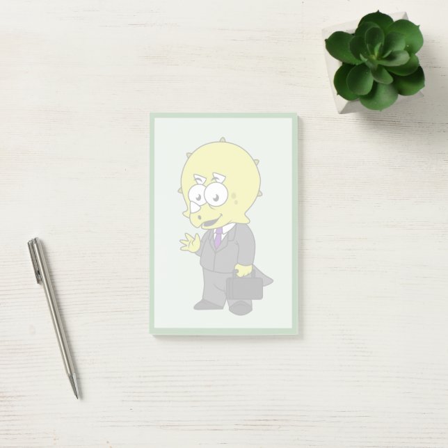 Post-it® Illustration D'Un Homme D'Affaires Tricératops. (Bureau)
