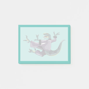 Post-it® Illustration D'Un Rapteur Qui Fait Du Karaté.