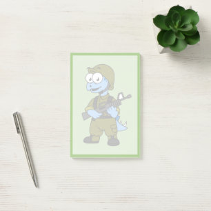 Post-it® Illustration D'Un Soldat De Stegosaurus.