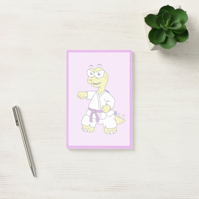 Post-it® Illustration D'Un Stégosaurus Pratiquant Le Karaté (Bureau)