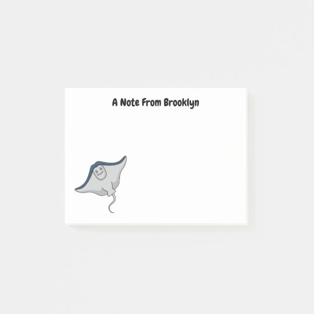 Post-it® Illustration d'une caricature de poisson stingray (Devant)