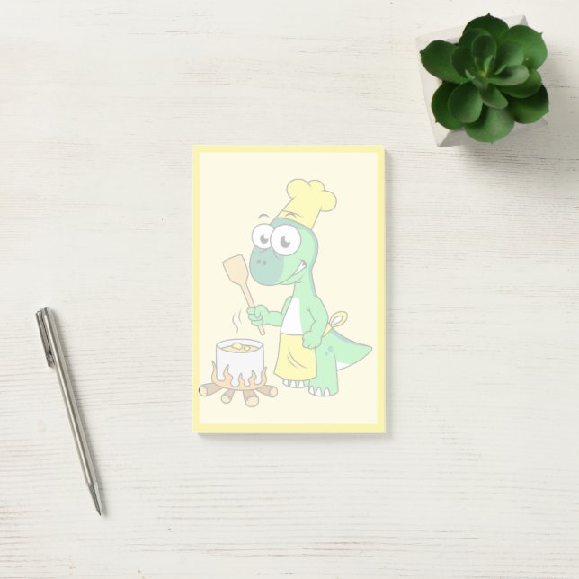Post-it® Illustration D'Une Cuisine De Parasaurolophus Dino (Bureau)