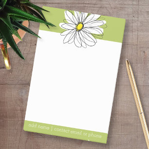 Post-it® Illustration florale Daisy tendance - chaux et jau