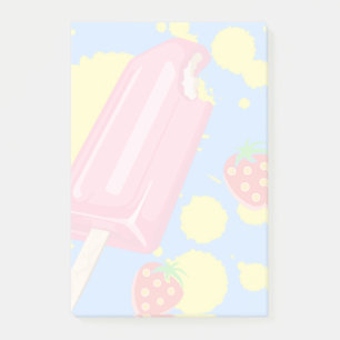 Post-it® Illustration Fun Pink Popsicle and Strawberries