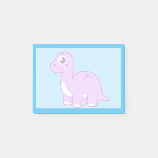 Post-it® Illustration Mignonne D'Un Brontosaurus Dinosaure. (Devant)