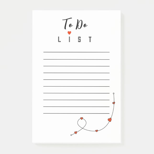 Post-it® Illustration simple avec des coeurs minimalistes (Devant)