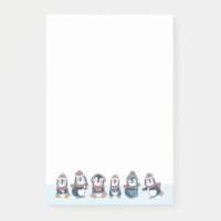 Illustration simple Bleu Bordure de pingouins mign