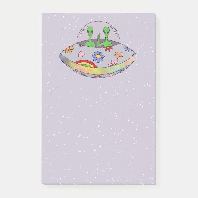 Post-it® Ils viennent en paix OVNI (Devant)