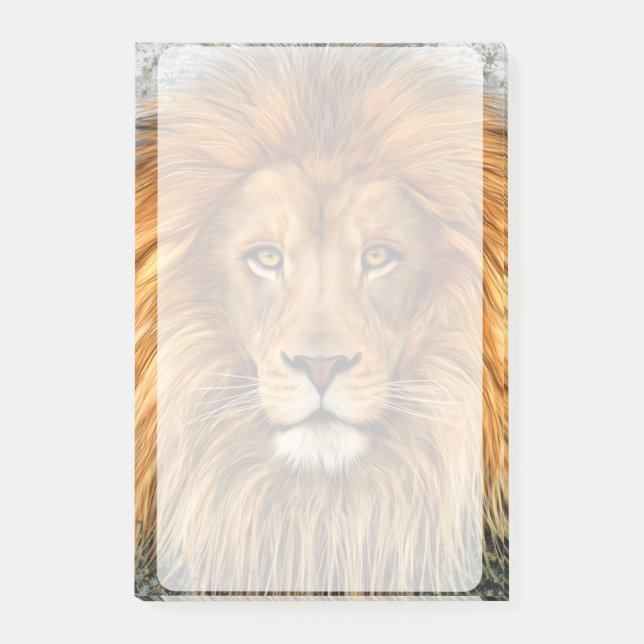 Post-it® Image d'une peinture de lion (Devant)