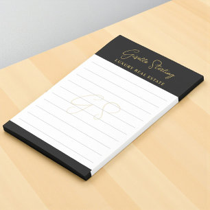 Post-it® Immobilier Black Gold Script de luxe professionnel