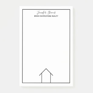 Post-it® Immobilier Maison Simple Noir Personnalisé Réali