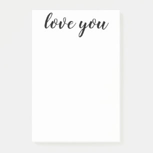 Post-it® Impression de script noir Love You 4 x 6