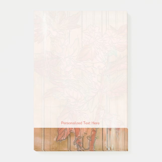 Post-it® Impression florale orange moderne sur Arrière - pl (Devant)