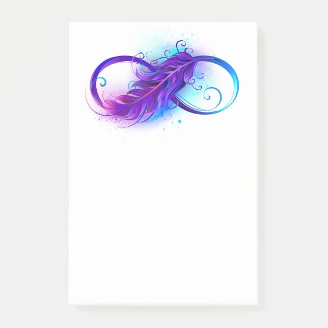 Post-it® Infinity with purple feather (Devant)