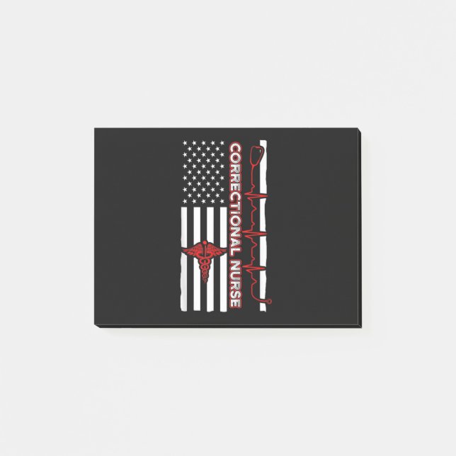 Post-it® Infirmière correctionnelle USA Drapeau Infirmière  (Devant)