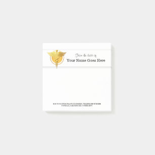 Post-it® Infirmière Docteur Médicale symbole or blanc