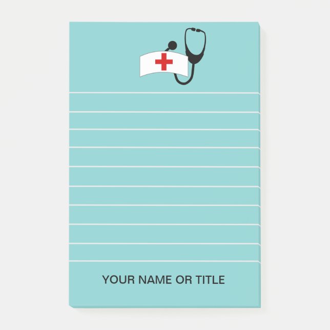 Post-it® Infirmière personnalisée Stethoscope Médicale (Devant)