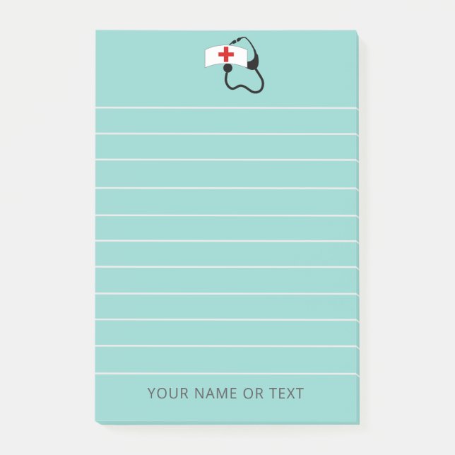 Post-it® Infirmière Stethoscope Médicale Turquoise personna (Devant)