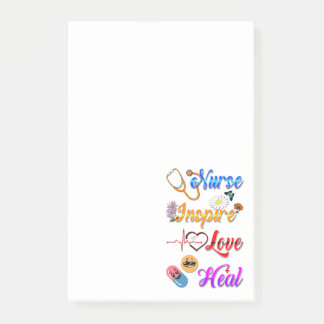 Post-it® Infirmière Sticky Inspirez Amour Guérissez Med Thé
