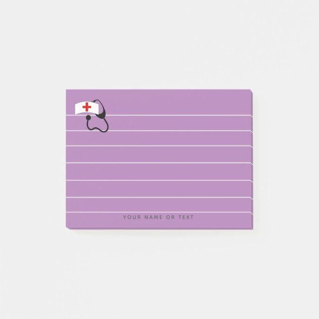 Post-it® Infirmière violet Stethoscope amusant Personnalisé (Devant)