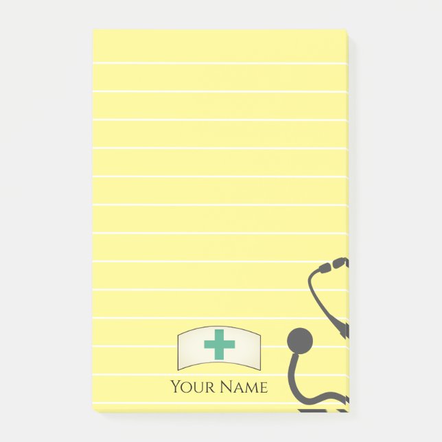 Post-it® Infirmières Casquette Stethoscope Médicale Jaune P (Devant)