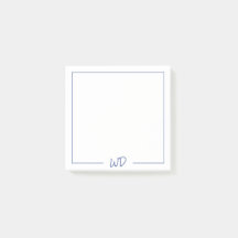 Initiales de monogramme bleu foncé de base