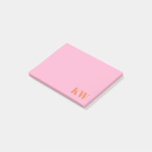 Initiales du Monogramme rose moderne personnalisée
