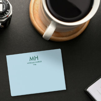 Post-it® Initiales minimales vert bleu propre