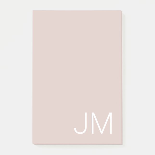 Post-it® Initiales Monogrammes Tendance Rose Vierge Surdime (Devant)