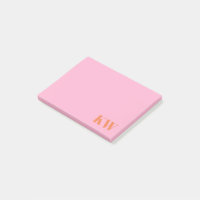 Initiales personnalisées monogramme rose orange mo