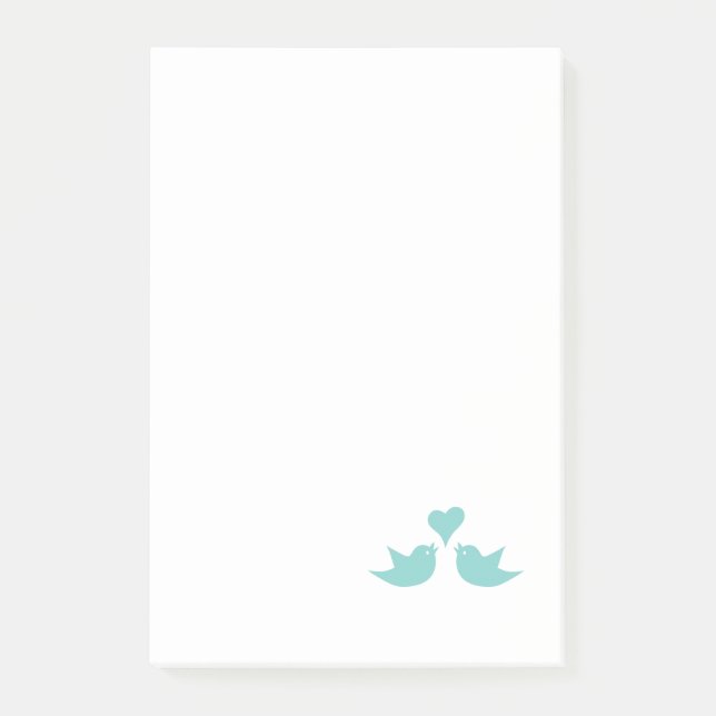 Post-it® Inséparables chantant du coeur (Devant)