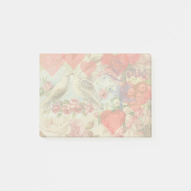 Post-it® Inséparables Coeur antique Vintage (Devant)