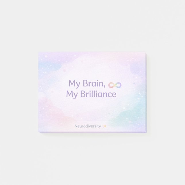 Post-it® Inspiring Neurodivergent Affirmation Soft Pastel  (Devant)