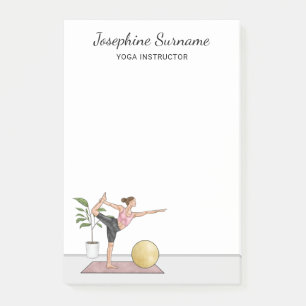 Post-it® Instructrice de yoga Danseuse Pose Entraîneur Nom 