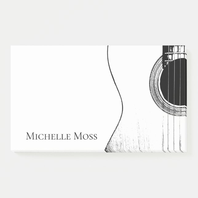 Post-it® Instrument de musique Black White Guitare (Devant)
