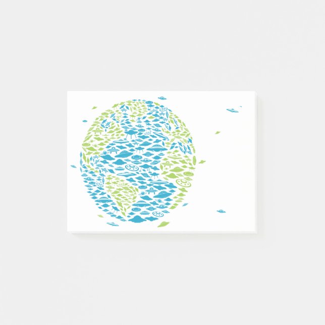 Post-it® Invasion du monde par OVNI, Alien, Navires spatiau (Devant)